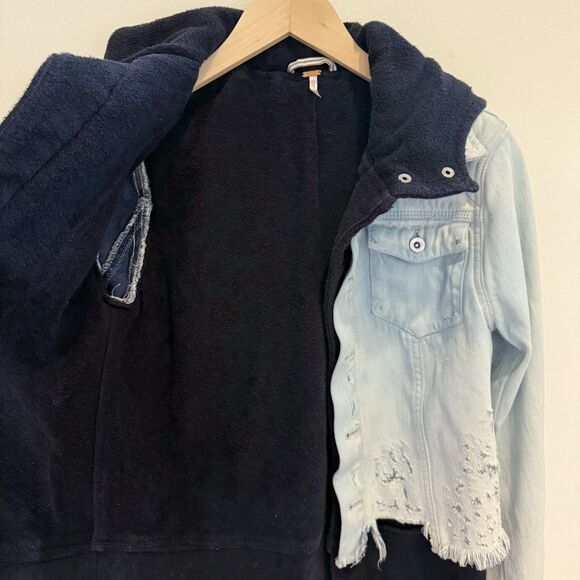Free People Double Weave Women’s Size XS Denim Jacket - Picture 4 of 11